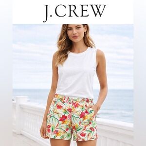🌼 NWOT J.Crew 100% Cotton Floral Garden patterned shorts Size 8